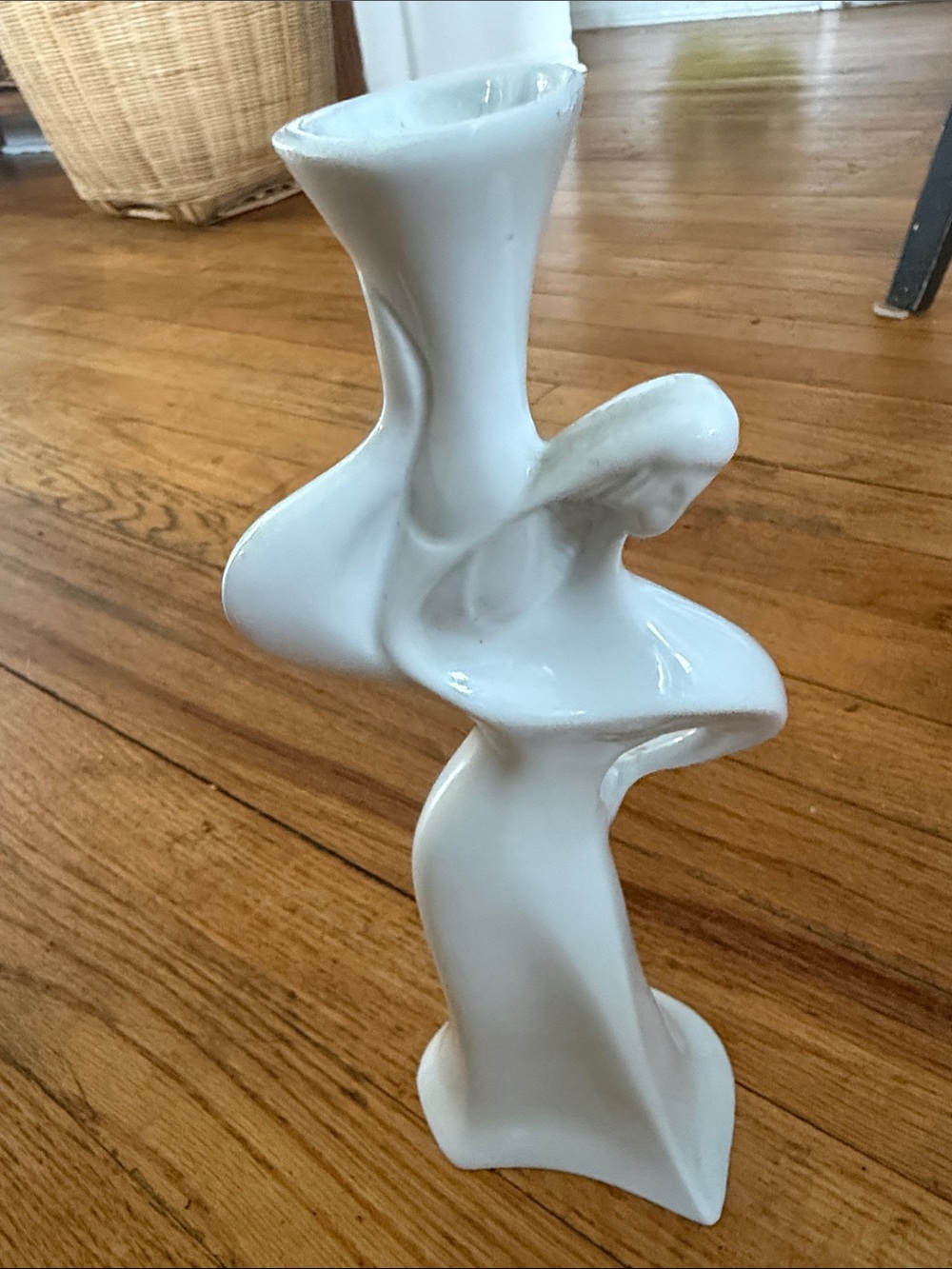 Naaman Israel white porcelain figurine "Woman Carrying a Vessel 10” Sculpture